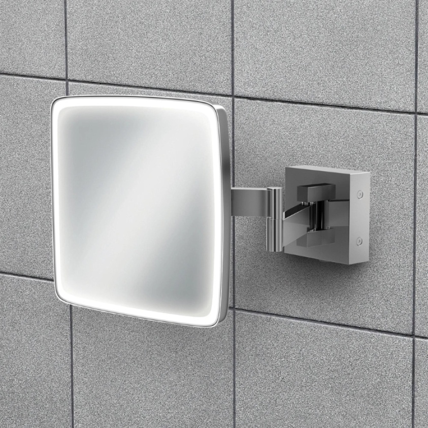 Close up product image of the HIB Eclipse Square LED Magnifying Mirror